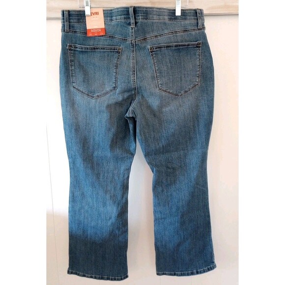 Evri Jeans Womens 16WS Blue Denim Midrise Bootcut Stretch Plus Size 16 Short NWT - Picture 2 of 5